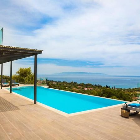 New Villa Blue With Private Pool At Trapezaki Livathos  Exterior photo