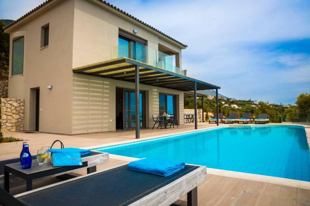 New Villa Blue With Private Pool At Trapezaki Livathos  Exterior photo