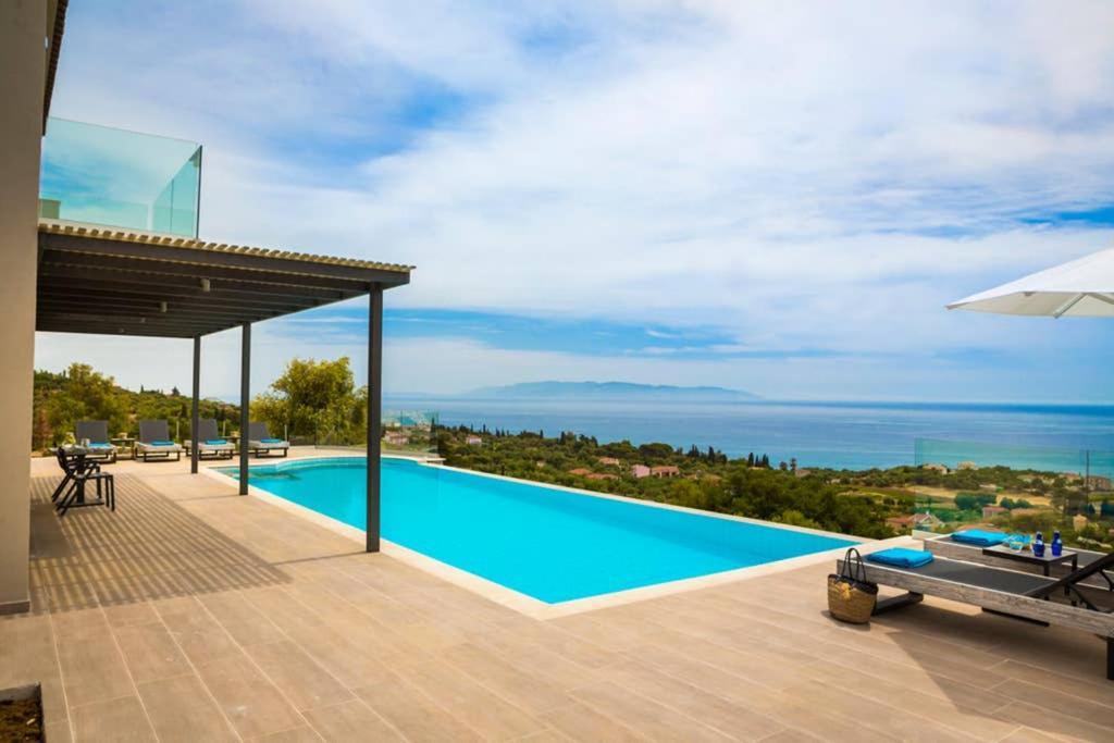 New Villa Blue With Private Pool At Trapezaki Livathos  Exterior photo